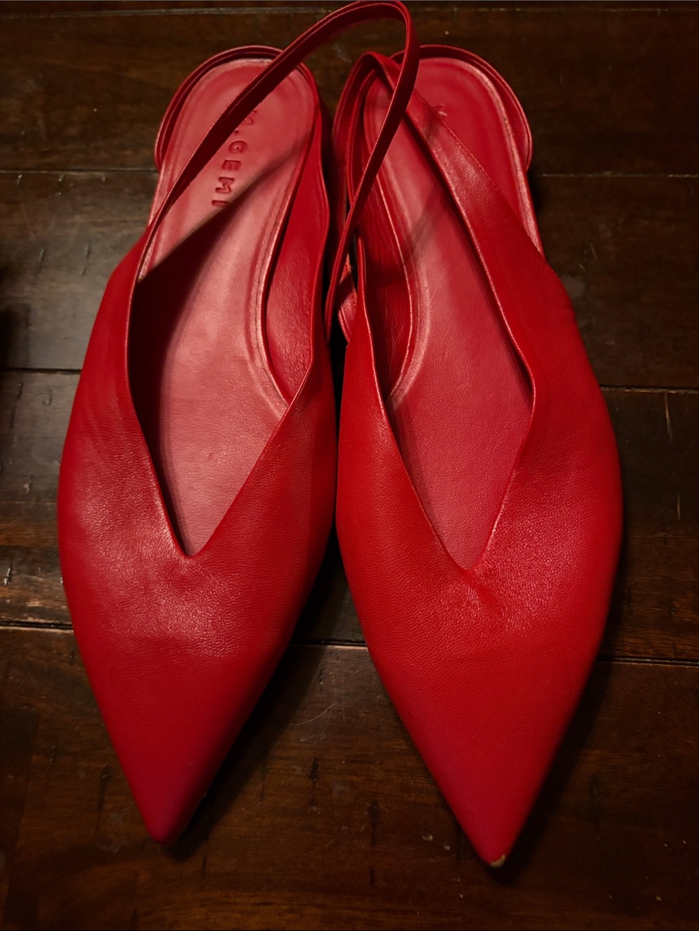 M. Gemi Red Pointed Slingback Flats